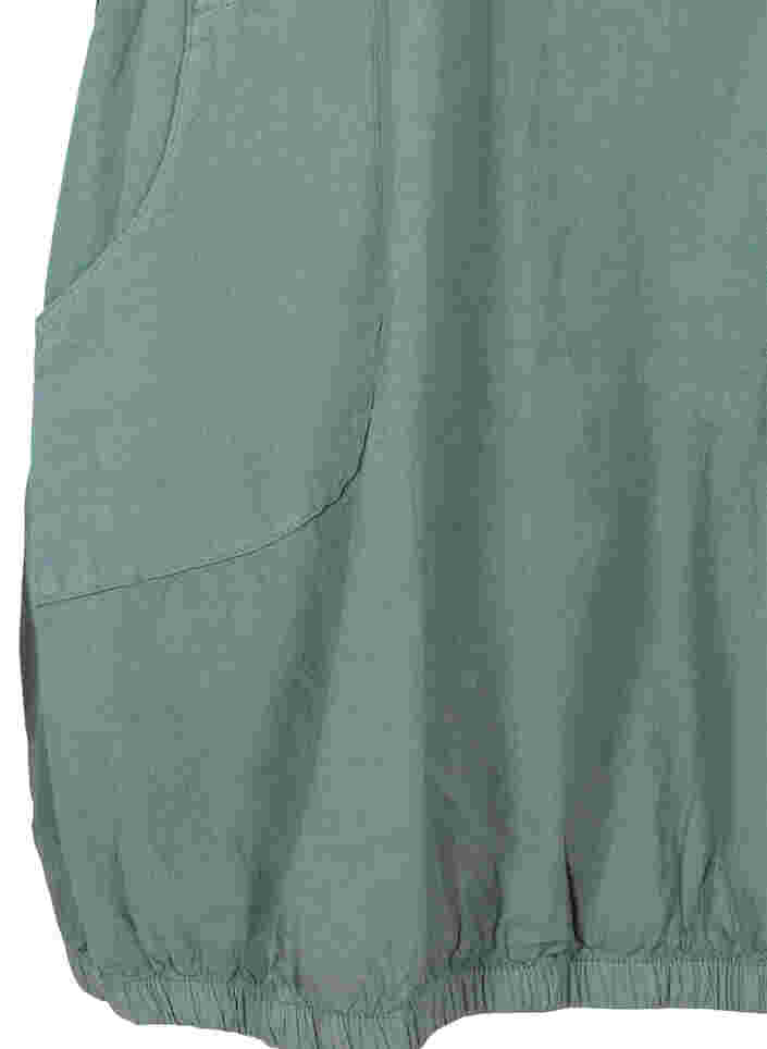 Mouwloze katoenen jurk, Balsam Green, Packshot image number 3