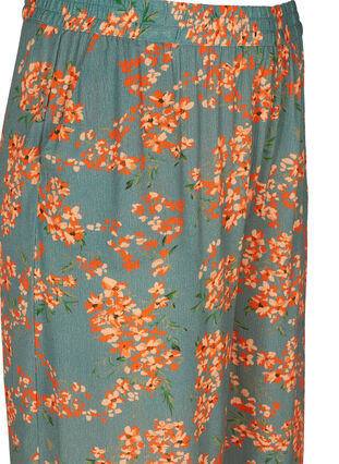Losse culotte broek in viscose, Balsam Green Flower, Packshot image number 2