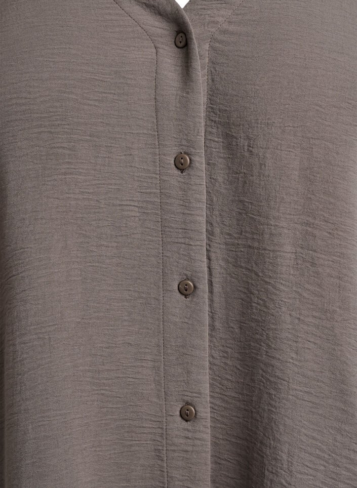 Shirtblouse met V-hals en 3/4 mouwen, Beige, Packshot image number 2