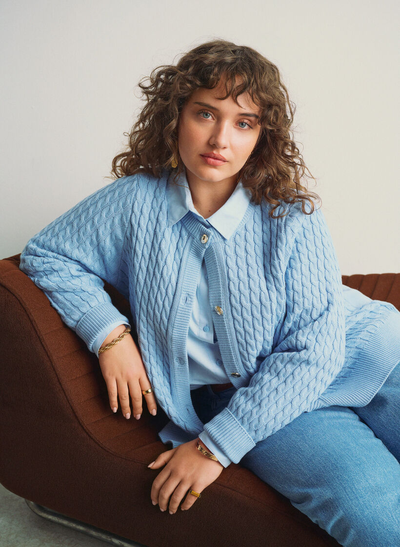 Katoenen overhemd met lange mouwen, Blauw, Image image number 0