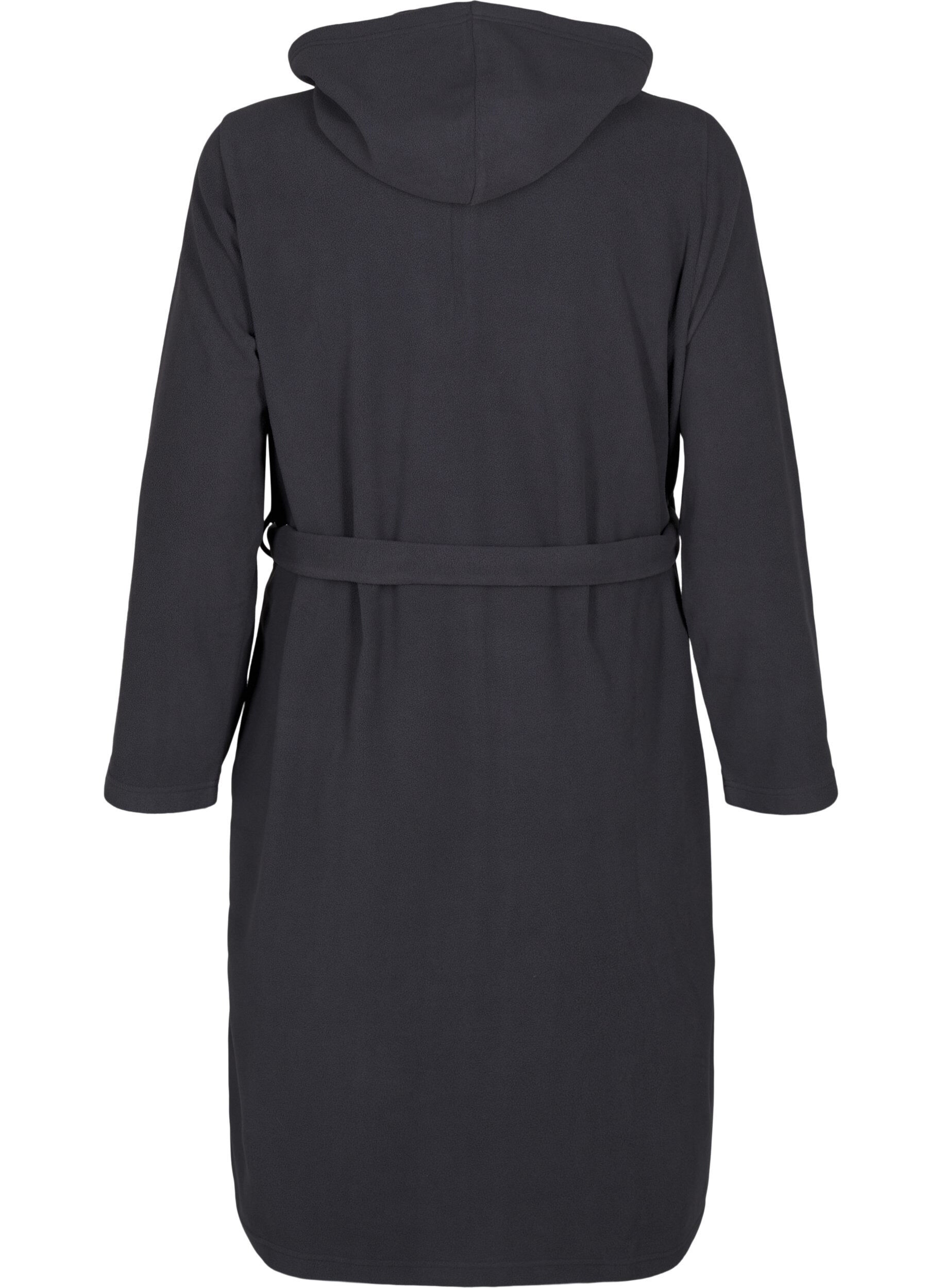 Zizzi Ochtendjas met rits en capuchon, Grijs, Packshot image number 1