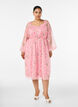 Chiffon feestjurk met lange mouwen, Roze, Model image number 0
