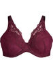 Gewatteerde kanten beha met beugel, Rood, Packshot image number 0