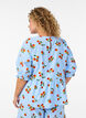 Katoenen blouse met tomatenprint en peplum, Blauw, Model image number 2