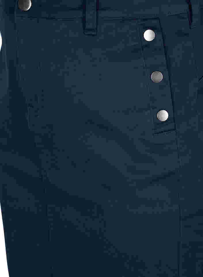 Nauwsluitende rok met knoopdetails, Navy, Packshot image number 2