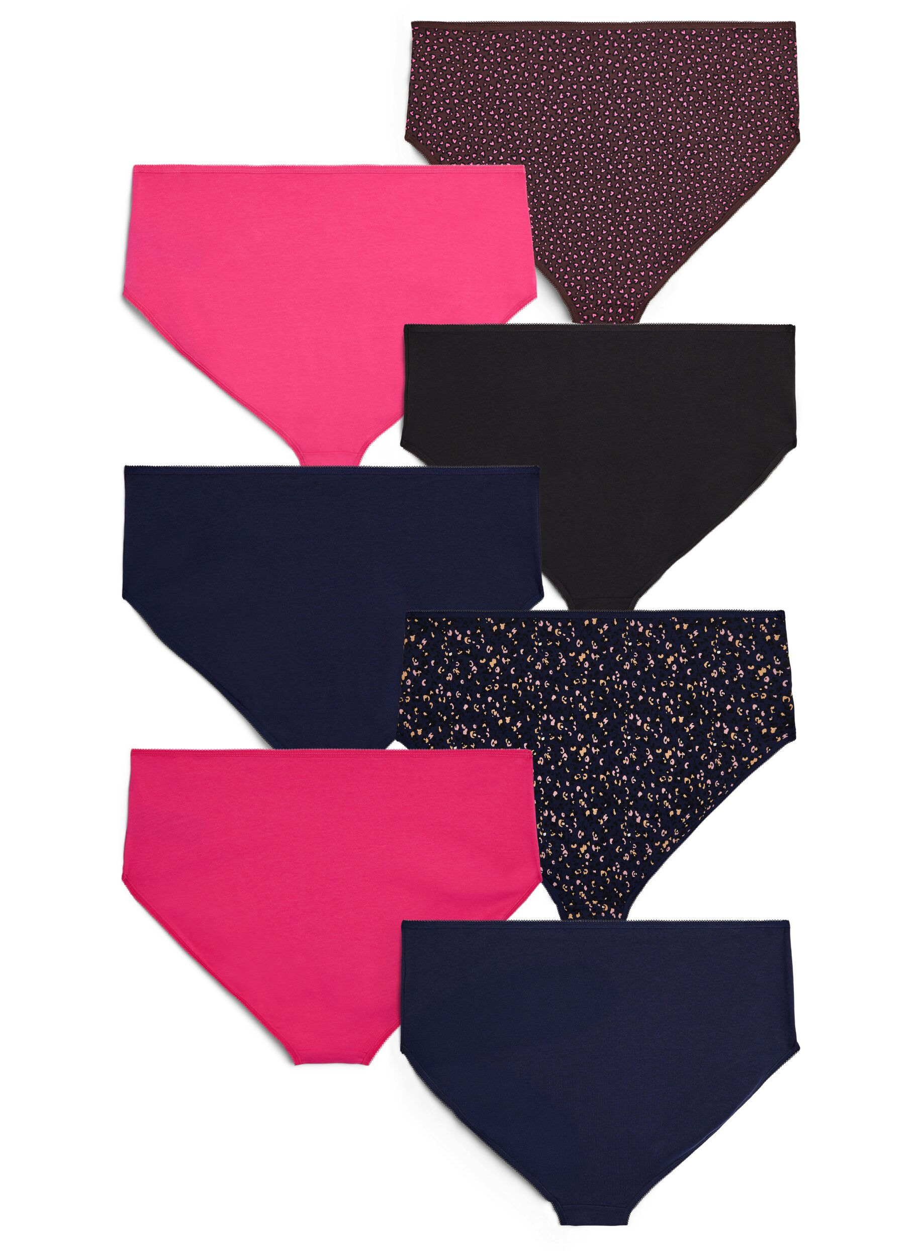 Zizzi 7-pack panties met normale taille, Roze, Packshot image number 1