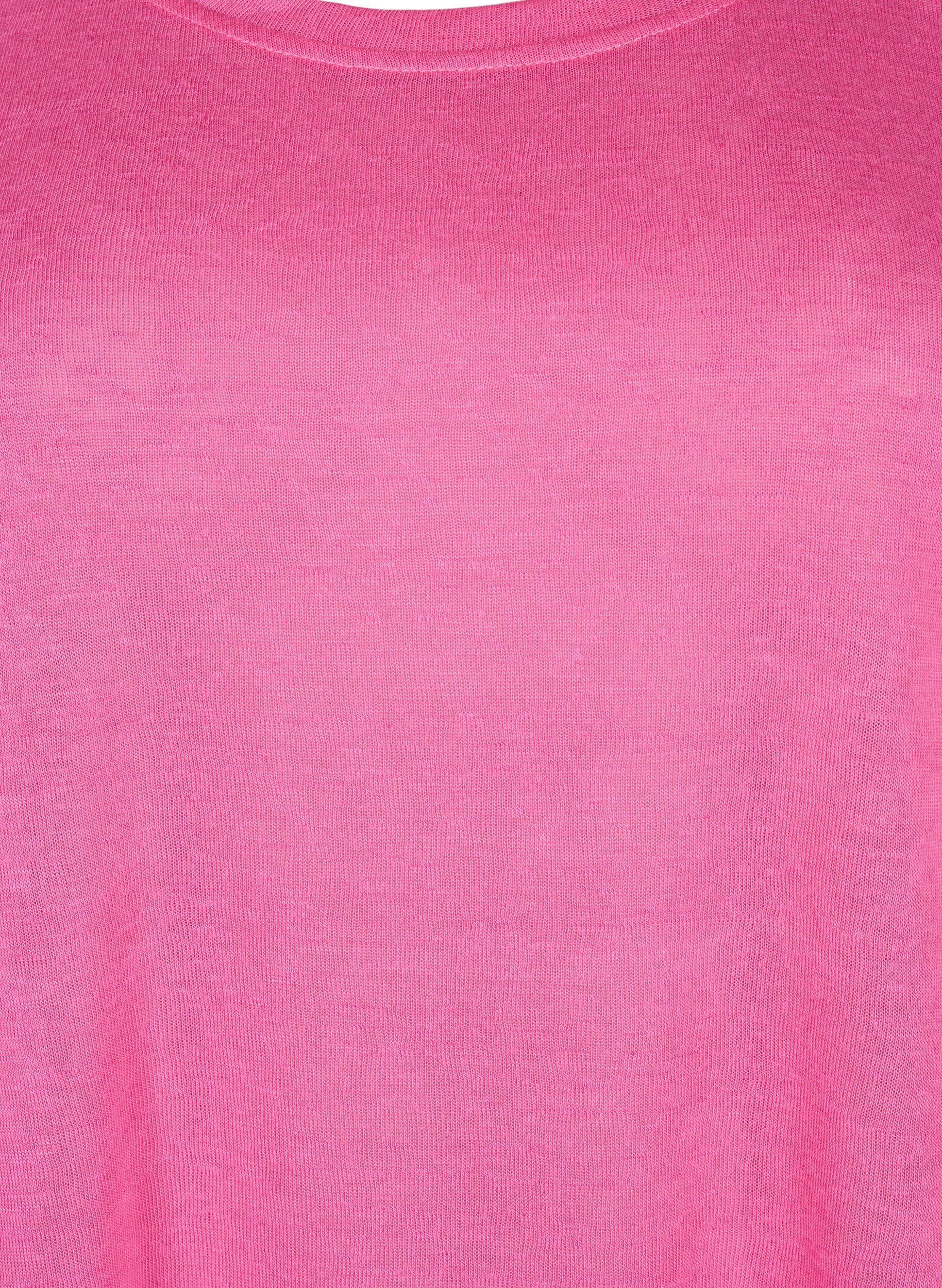 Zizzi Blouse met 3/4 mouwen, Shocking Pink, Packshot image number 2