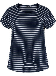 Katoenen t-shirt met strepen, Blue Stripe