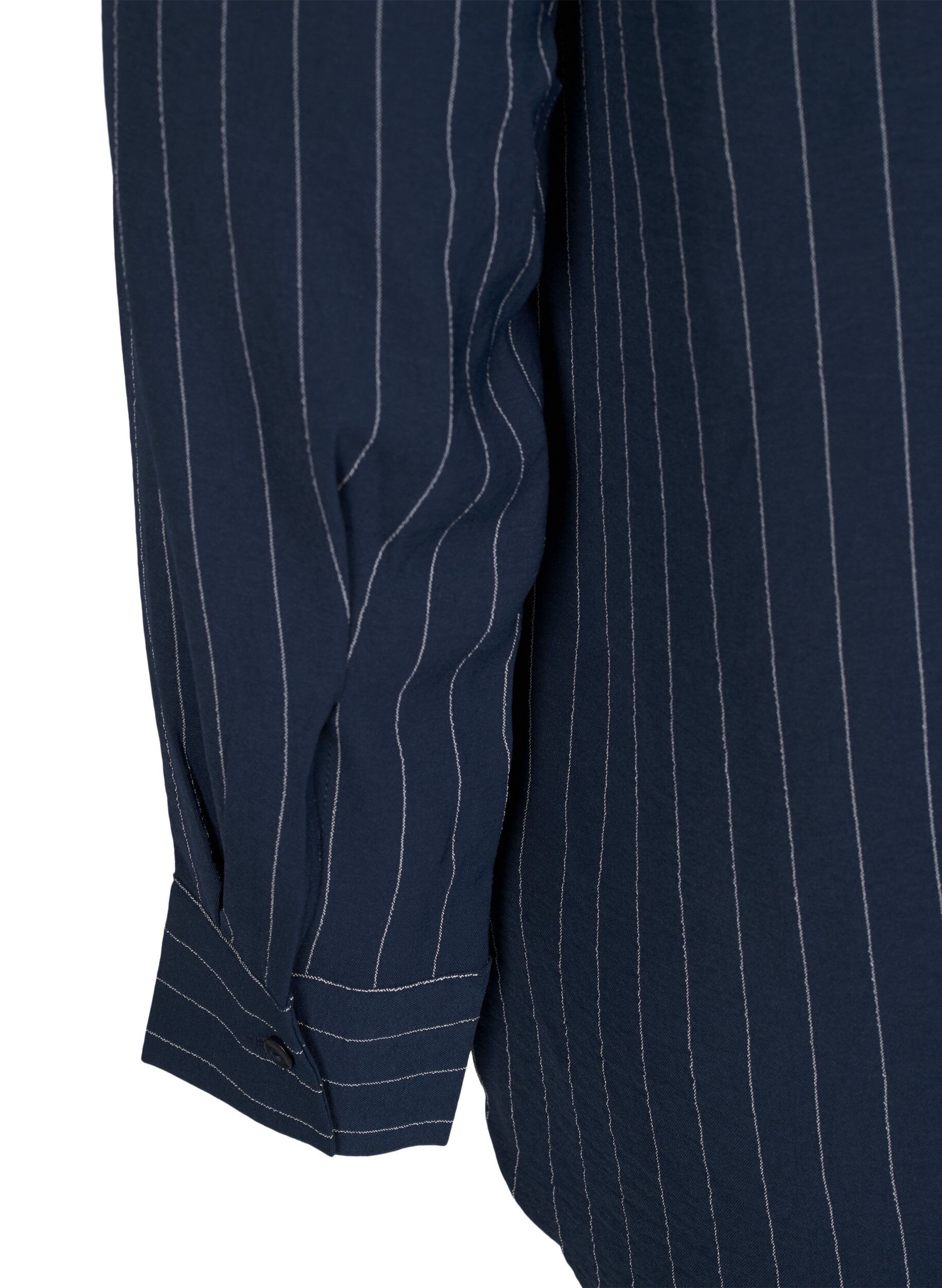Zizzi Streepjes overhemdblouse, Blauw, Packshot image number 3