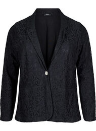 Kanten blazer met zakken, Black