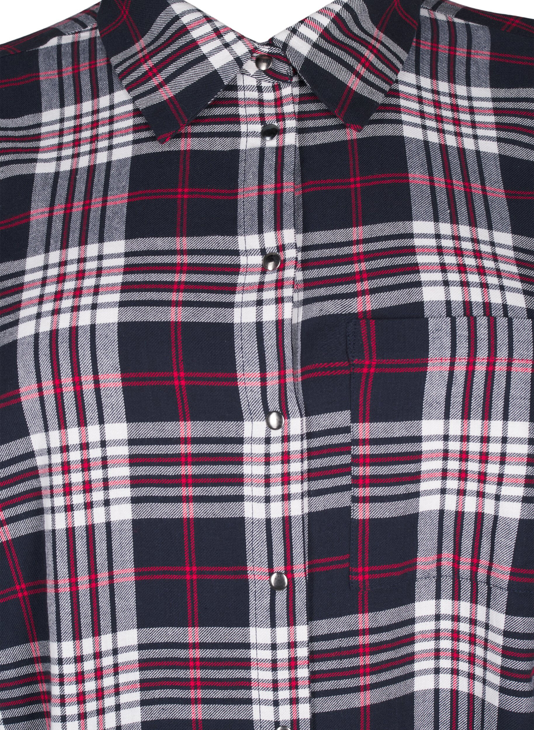 Zizzi Geruite shirt met lange mouwen, Check, Packshot image number 2