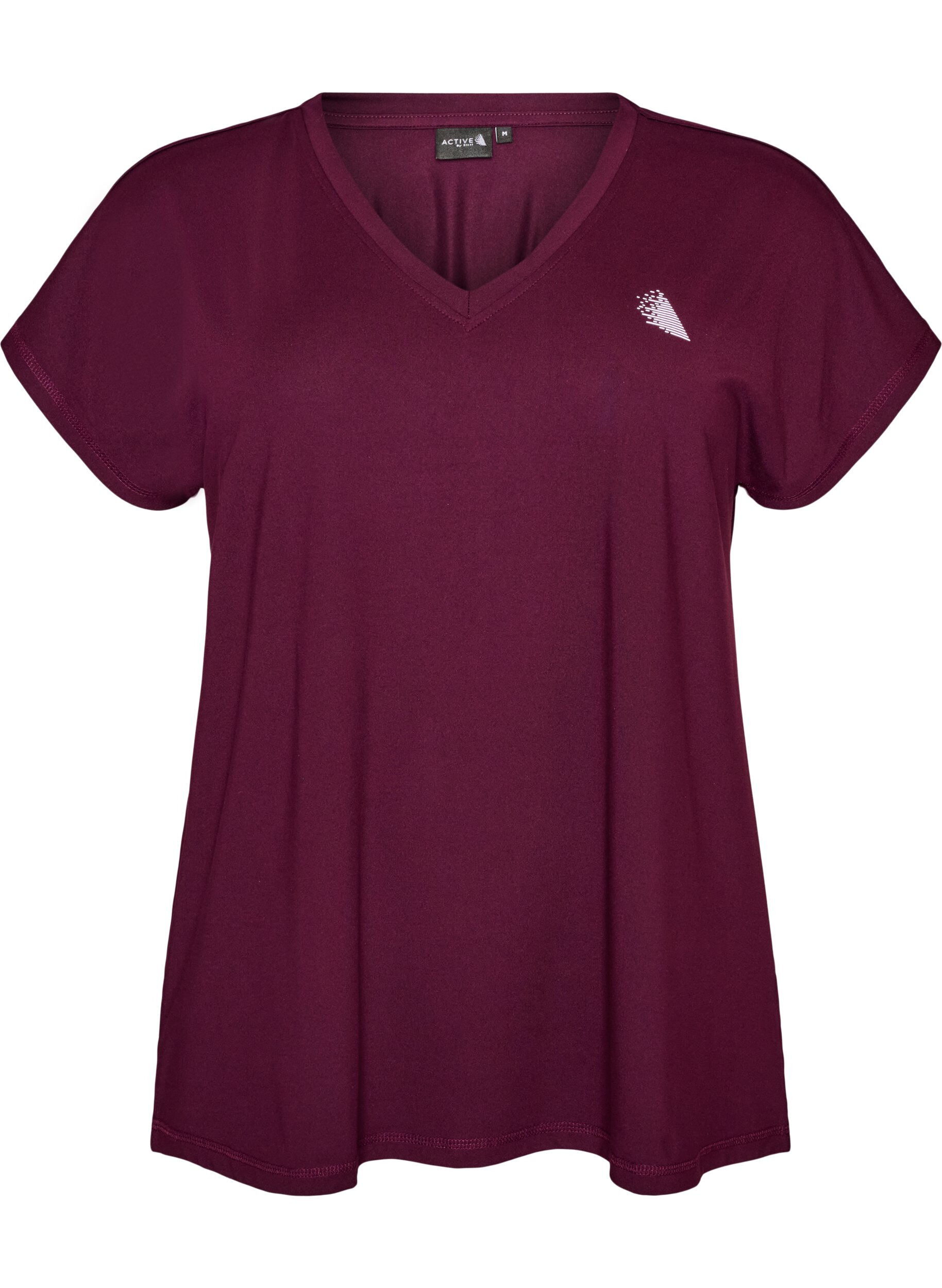 ZizziLosvallend trainings-T-shirt met V-hals, Paars, Packshot image number 0