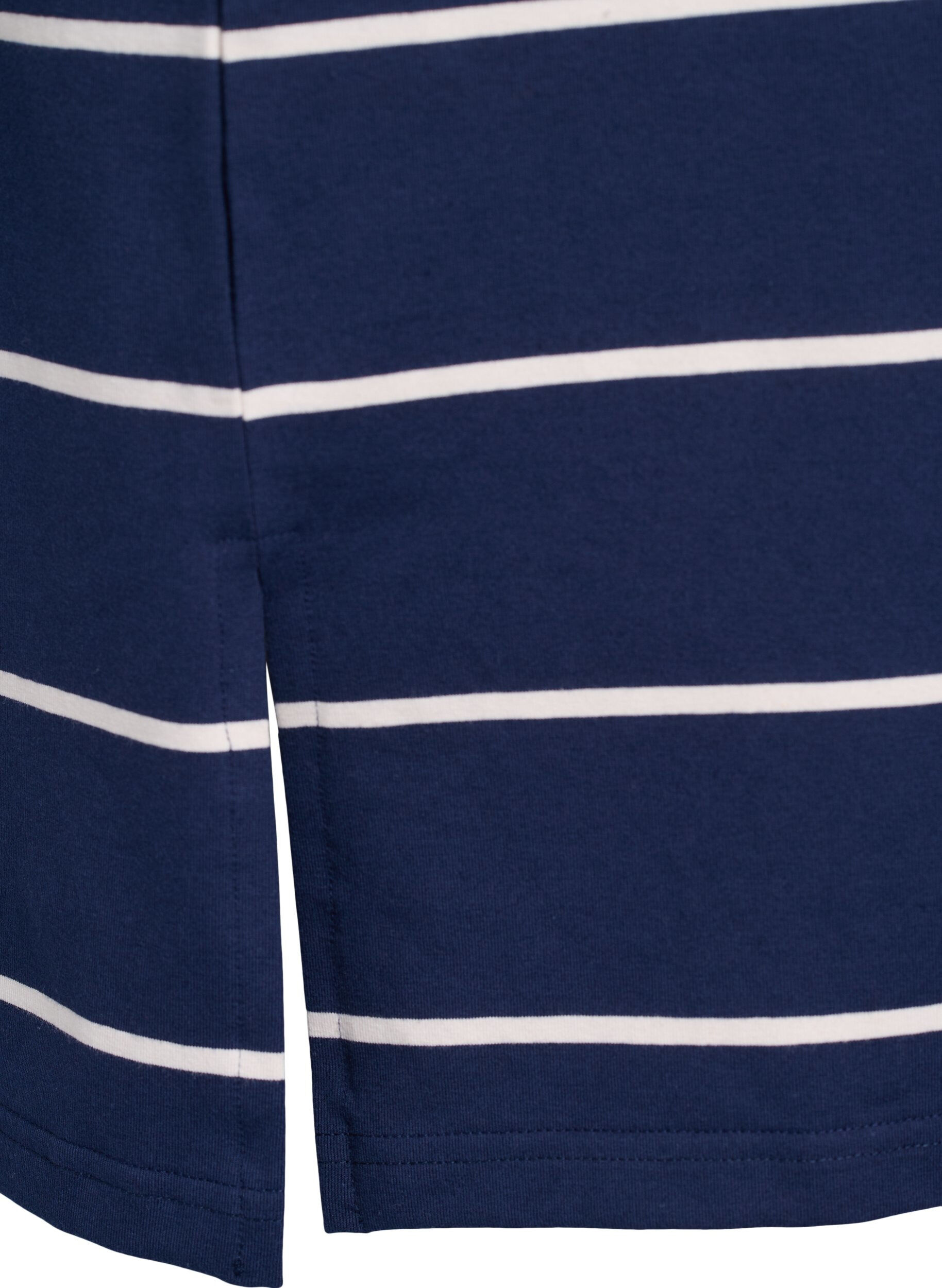 Zizzi Korte jerseyjurk met strepen, Blauw, Packshot image number 3