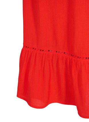 Viscose jurk met 3/4 mouwen, Fiery Red, Packshot image number 3