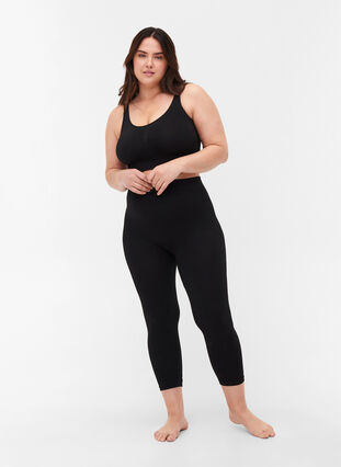 Naadloze driekwart legging, Black, Model image number 0