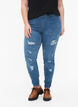 Jeggings met rip, Blue denim, Model image number 2