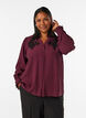 Shirtblouse met geborduurde bloemapplicaties, Rood, Model image number 0