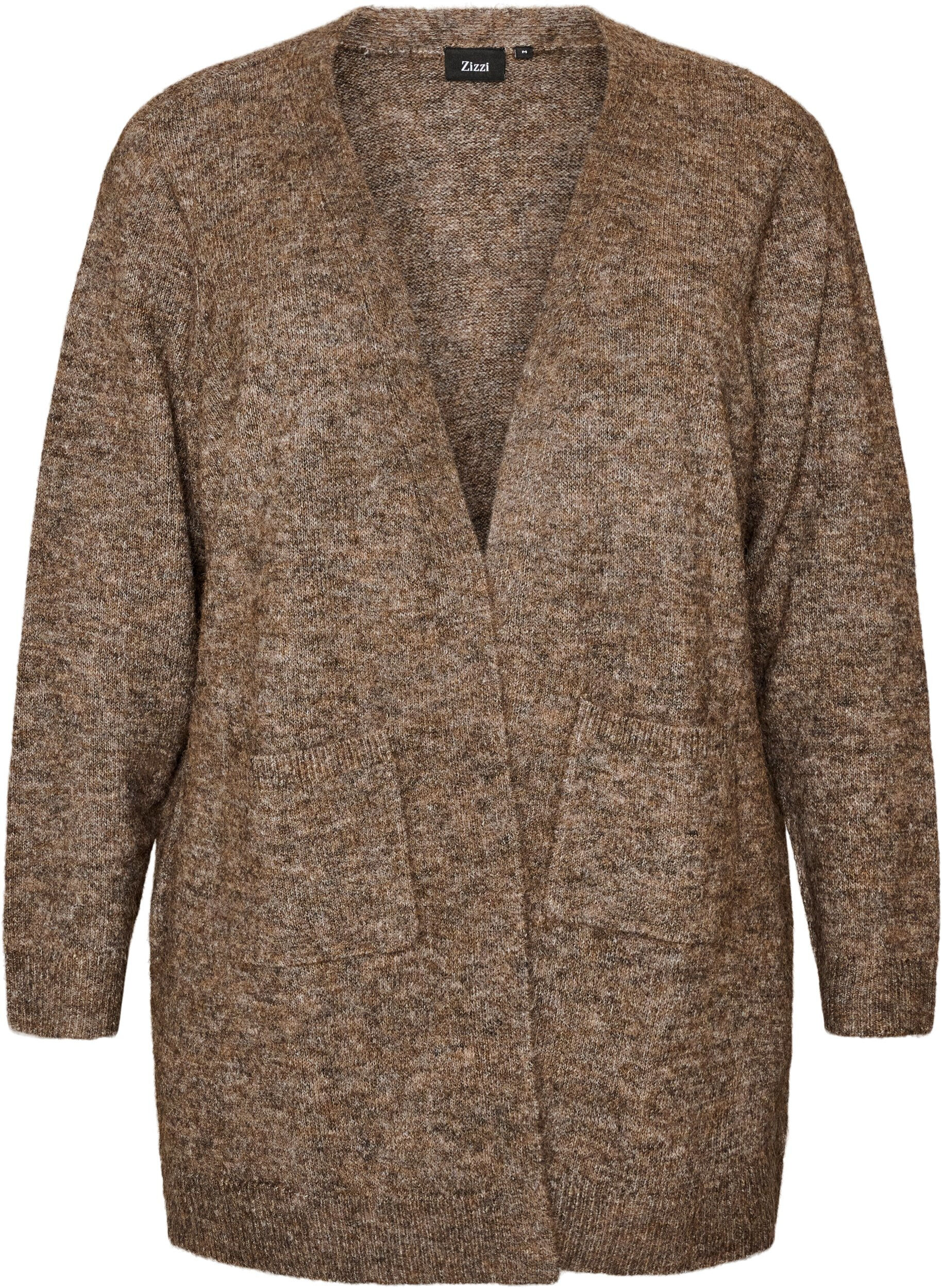 ZizziLang vest met zakken, Bruin, Packshot image number 0
