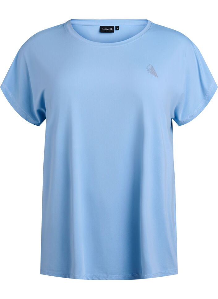 Effen gekleurd T-shirt voor sporten, Blauw, Packshot image number 0