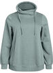 Sweatshirt met hoge kraag en zakken, Groen, Packshot image number 0