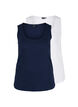 2-pack basic tanktops in rib, Navy B/B White, Packshot image number 0