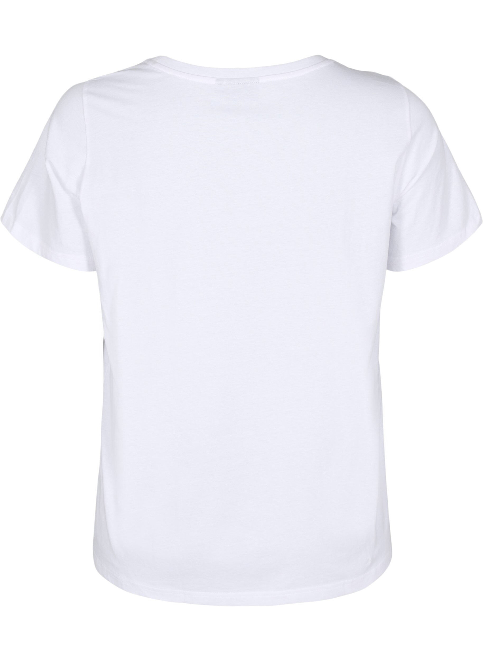 Zizzi Katoenen T-shirt met motief, Bright W. w. Heart, Packshot image number 1