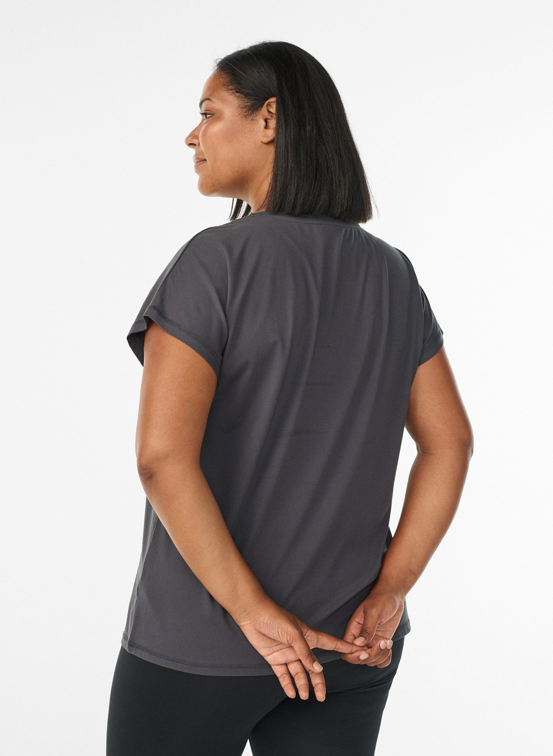 ZizziEffen gekleurd trainingsshirt, Grijs, Model image number 2
