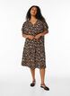Jurk met V-hals van viscose, Zwart, Model image number 1