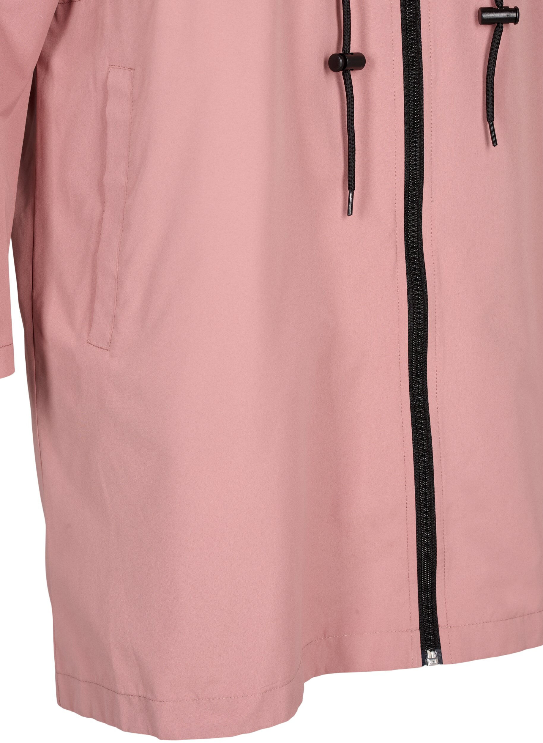Zizzi FLASH - Waterafstotende parka met capuchon, Ash Rose, Packshot image number 3