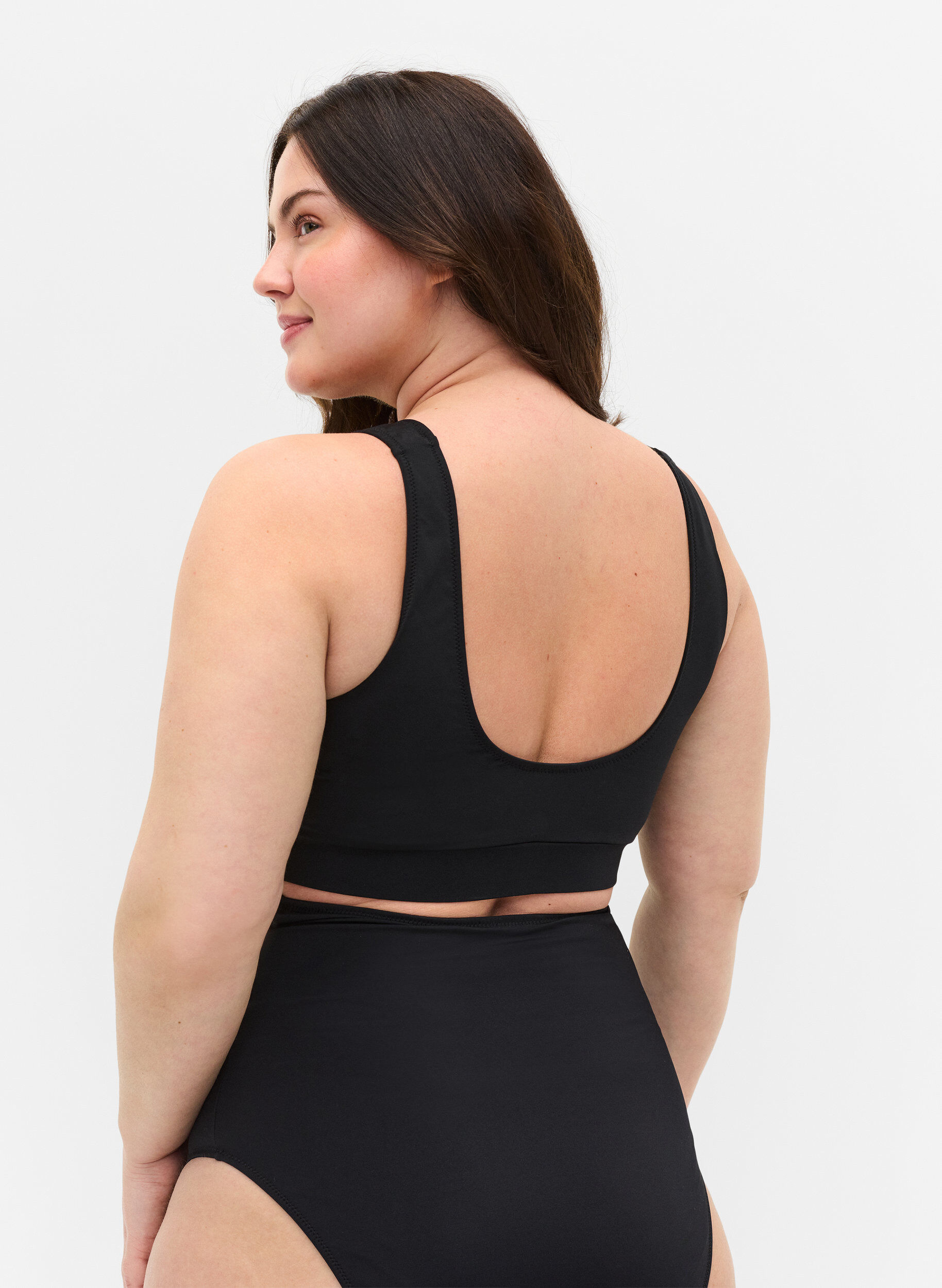 Zizzi Bikinitop met print en ronde hals, Black, Model image number 1