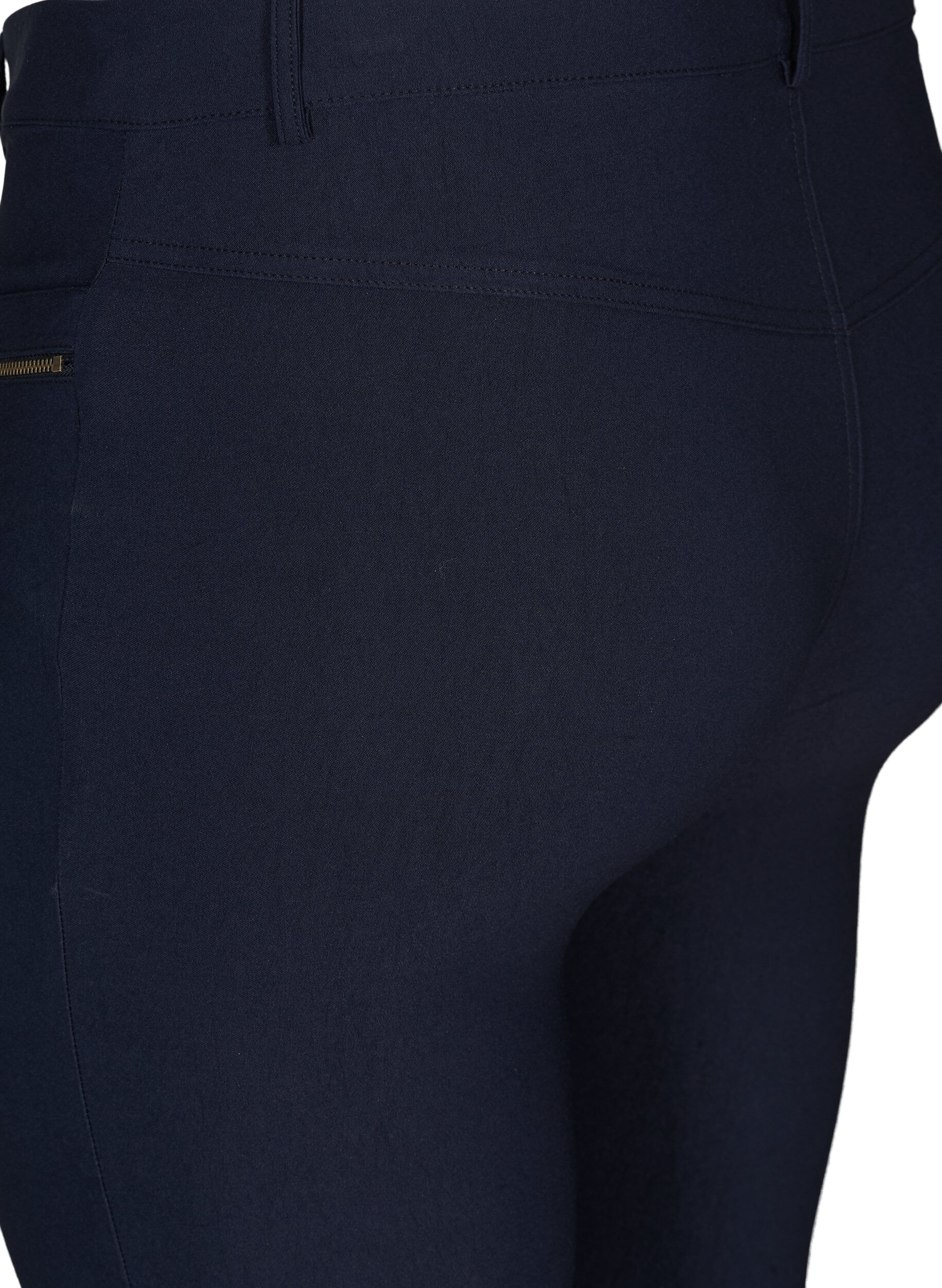 Zizzi Nauwsluitende capri broek in viscosemix, Blauw, Packshot image number 3