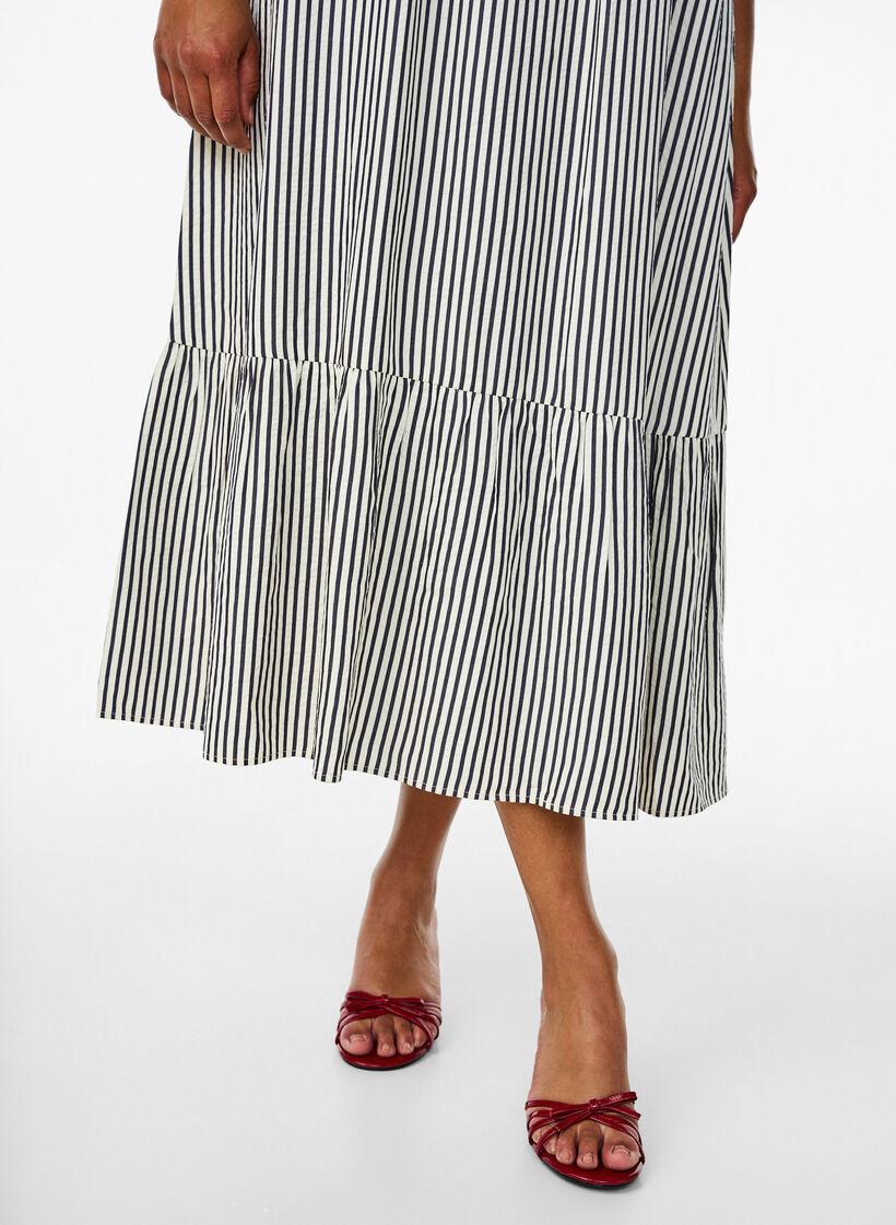 Zomerjurk met strepen en A-lijn pasvorm, Zwart, Model image number 2