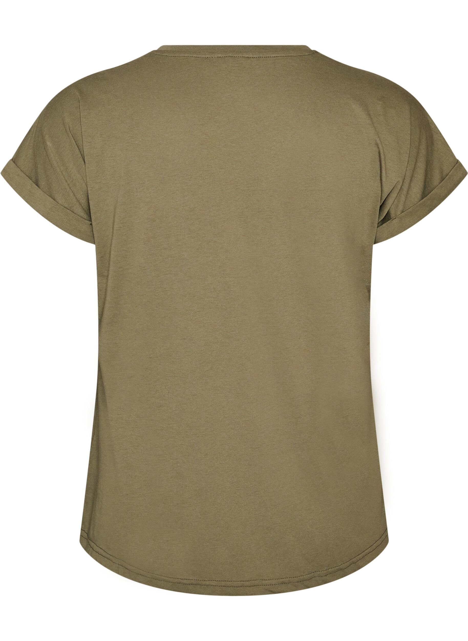 ZizziT-shirt met decoratieve print aan de voorkant, Groen, Packshot image number 1