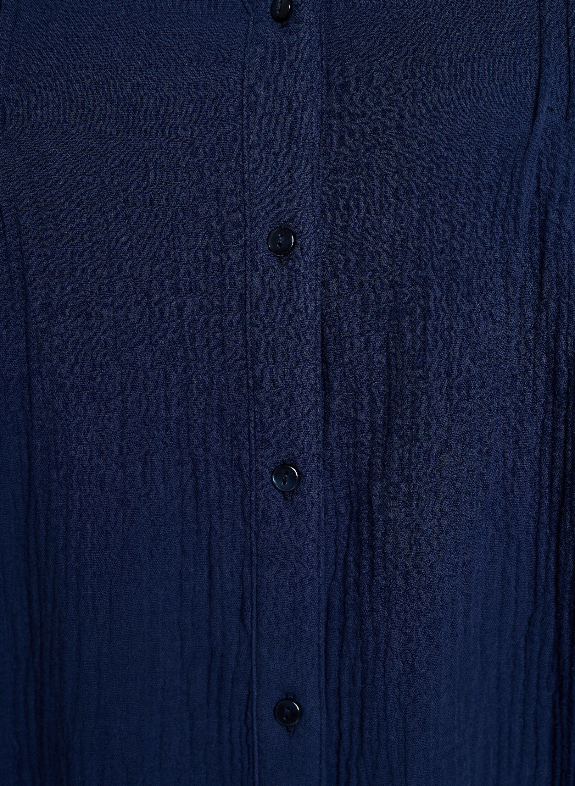 Zizzi Katoenen mousseline blouse met geborduurde details, Blauw, Packshot image number 2