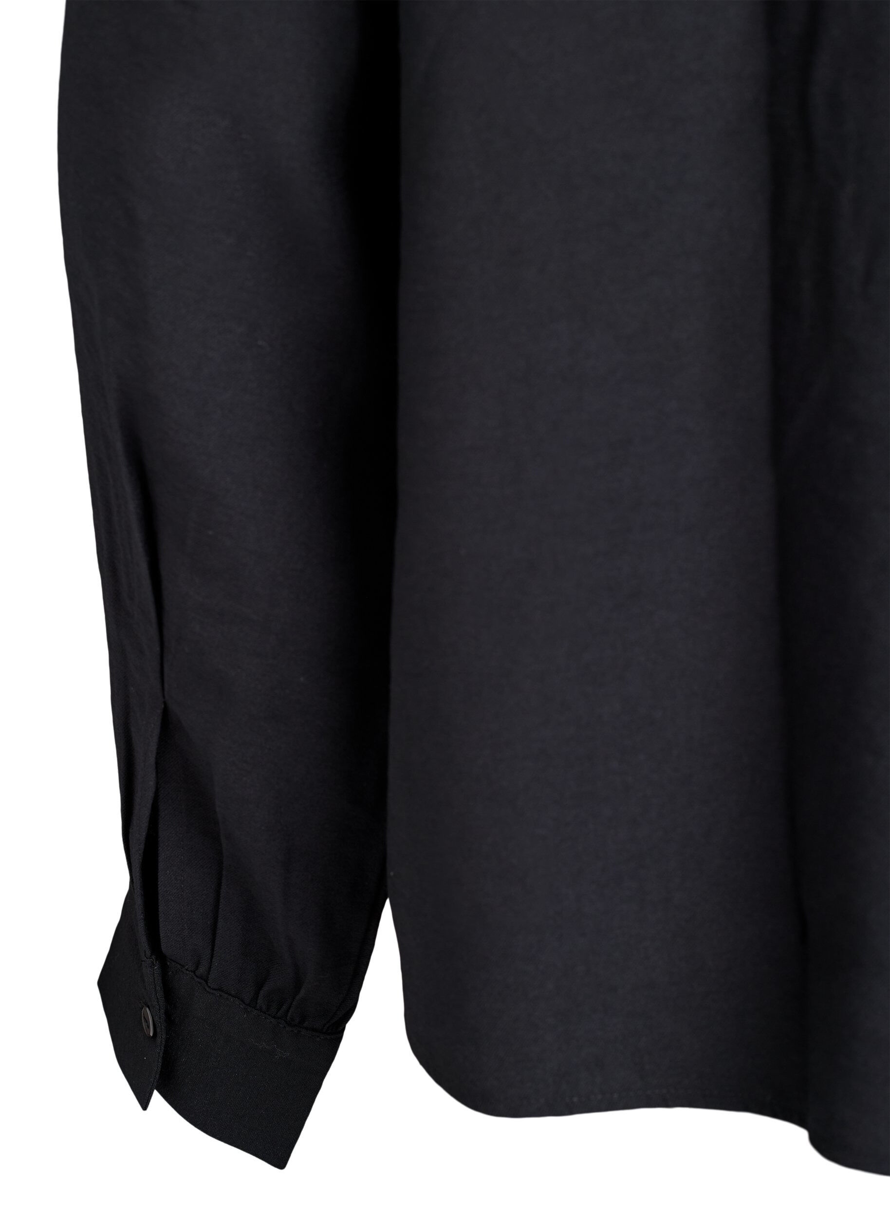 Zizzi Blouse met knoopdetail op de rug, Zwart, Packshot image number 3