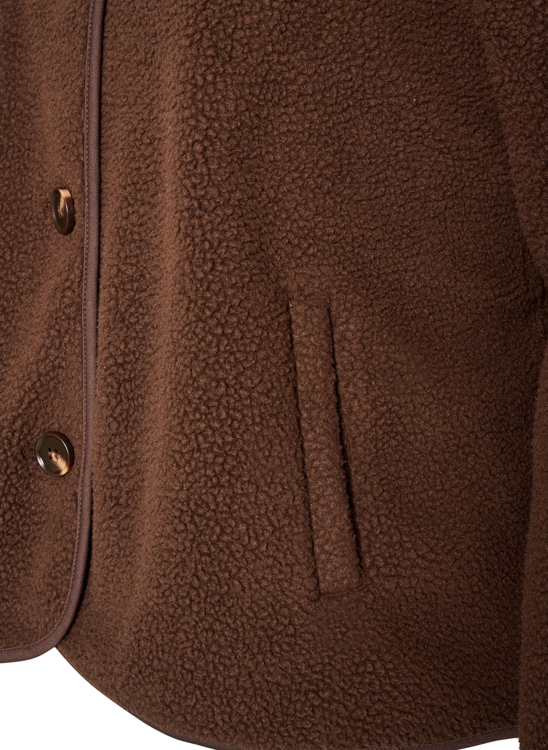 ZizziTeddyjack met een ronde hals en knopen, Bruin, Packshot image number 3