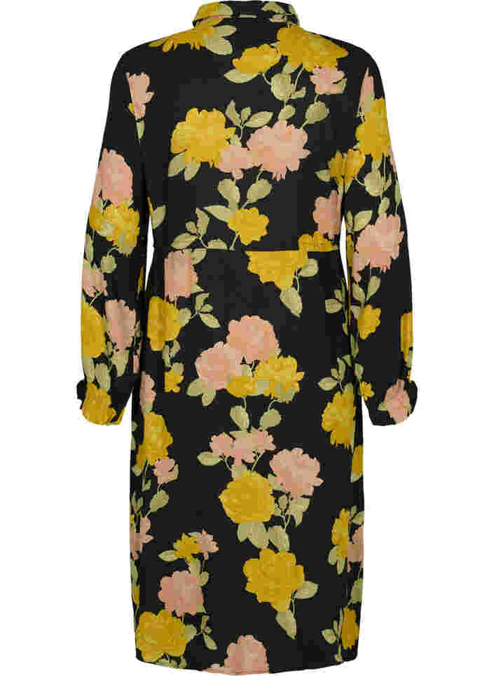 Gebloemde viscose jurk met kant, Scarab Flower, Packshot image number 1