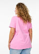 Basic effen katoenen t-shirt, Roze, Model image number 2