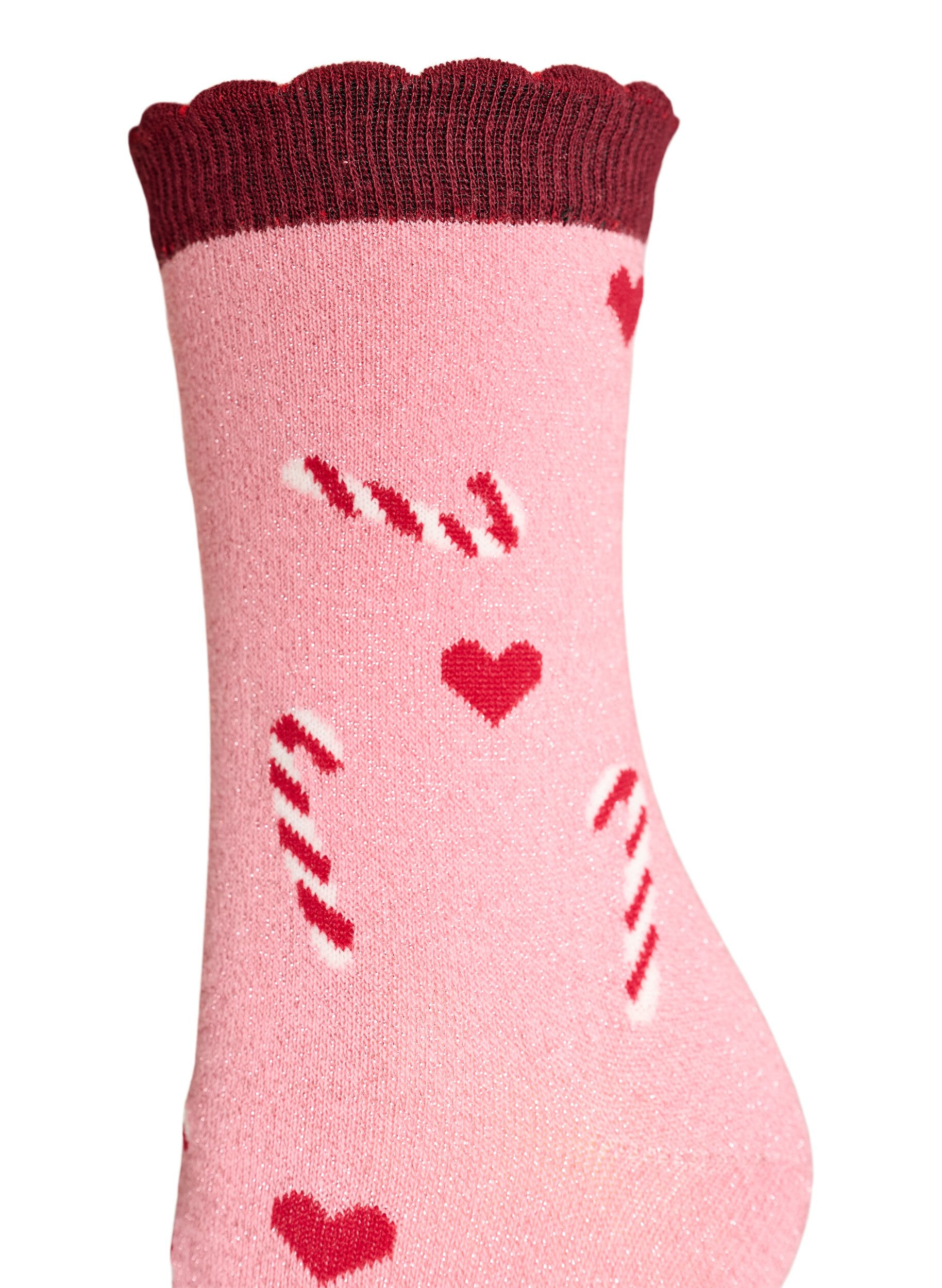 Zizzi2-pack kerstsokken, Roze, Packshot image number 2