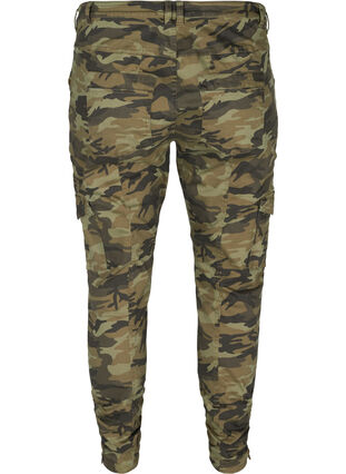 Cropped jeans met camouflageprint, Ivy Green/Camo, Packshot image number 1