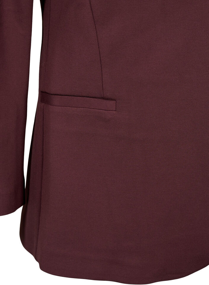 Eenvoudige blazer met knoopsluiting, Donker Bordeaux, Packshot image number 3