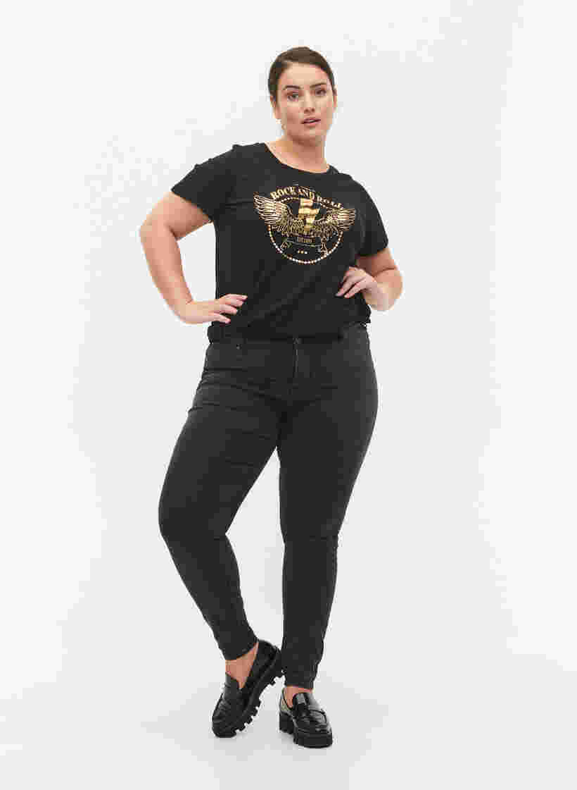 Katoenen t-shirt met korte mouwen en opdruk, Black Rock, Model image number 2