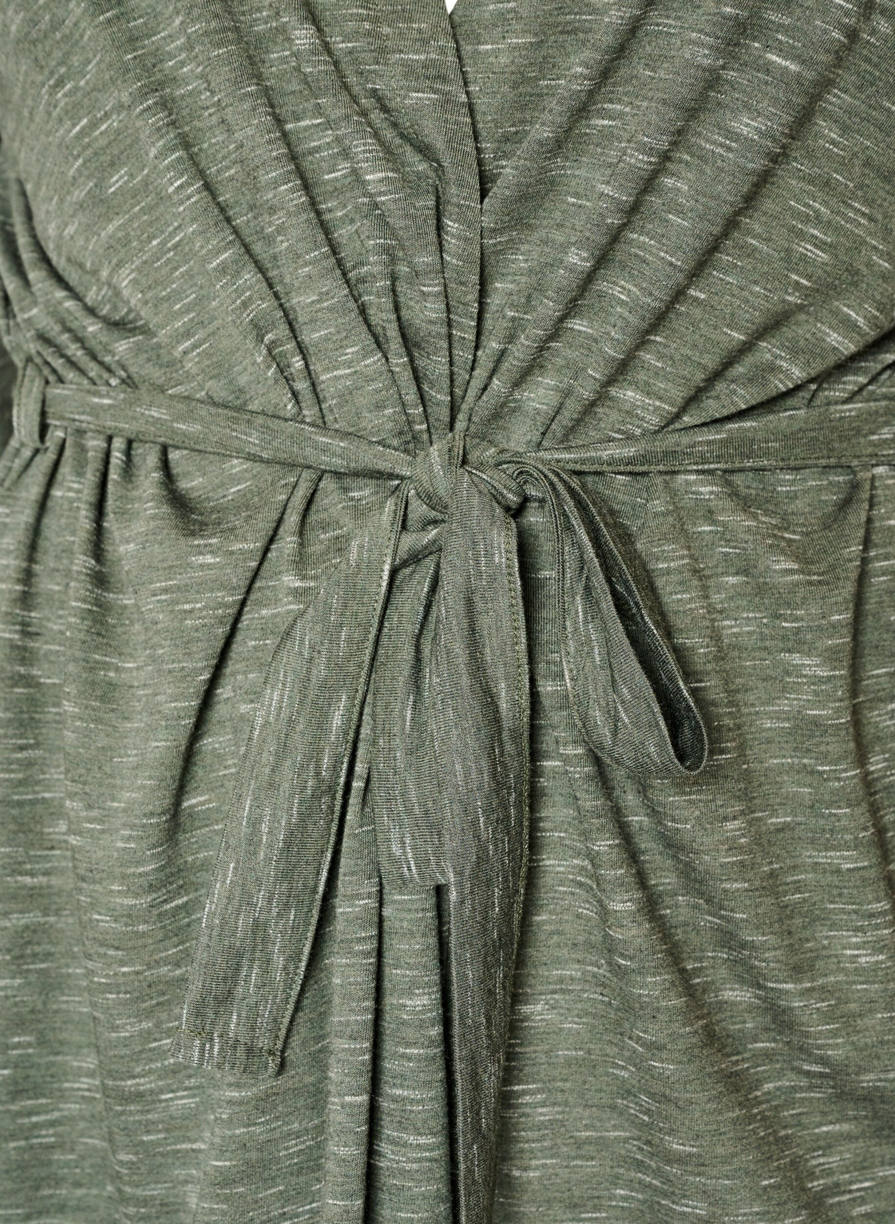 ZizziLange jersey vest met strikceintuur, Groen, Packshot image number 2