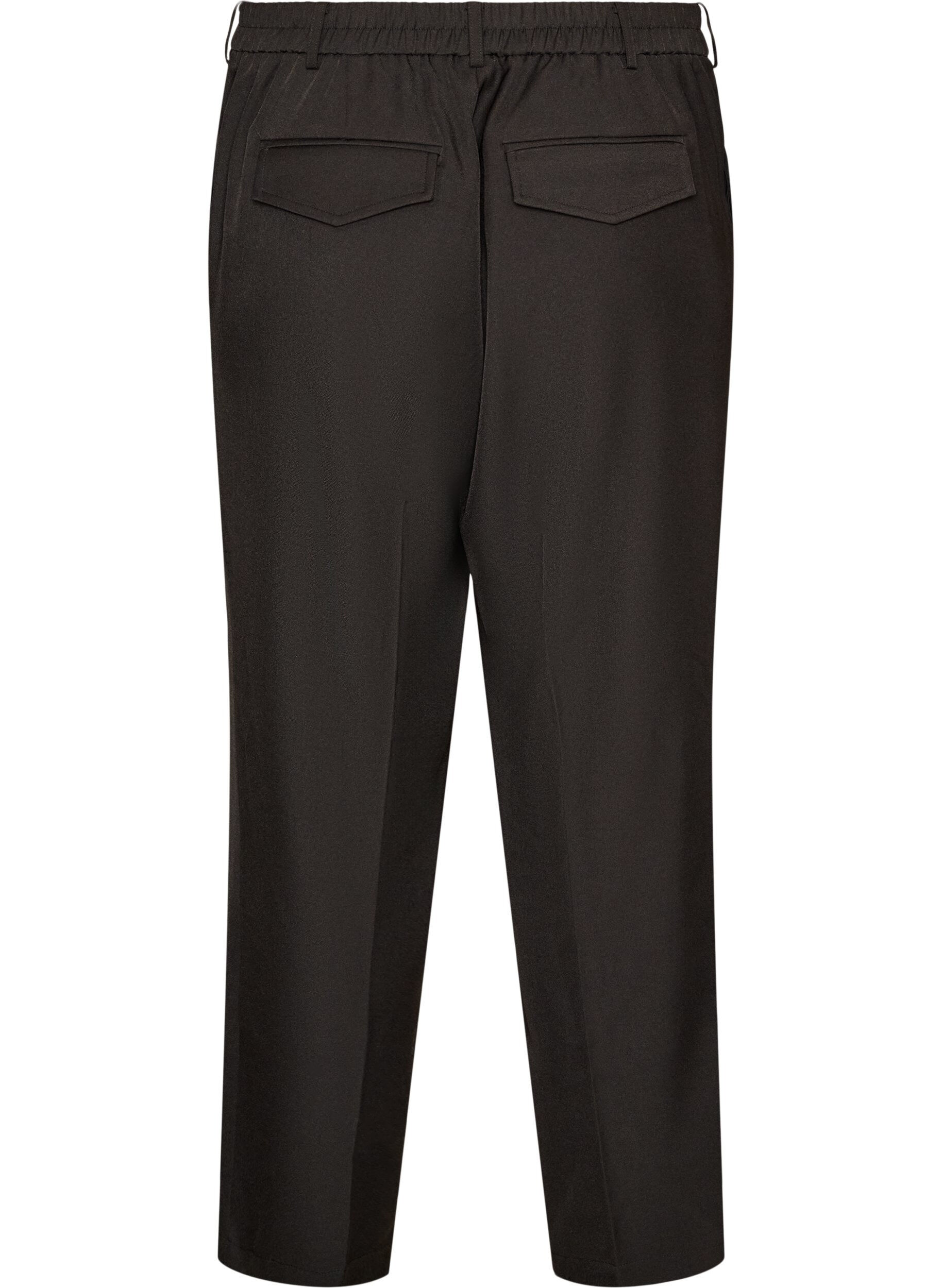 ZizziHigh-waist tailoring broek met rechte pijpen, Zwart, Packshot image number 1