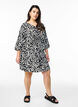 Jurk met 3/4 mouwen en zebraprint, Zwart, Model image number 1