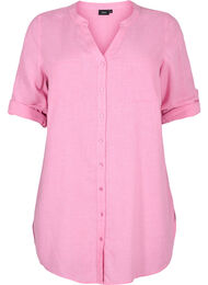 Lange blouse met 3/4 mouwen en v-hals, Rosebloom