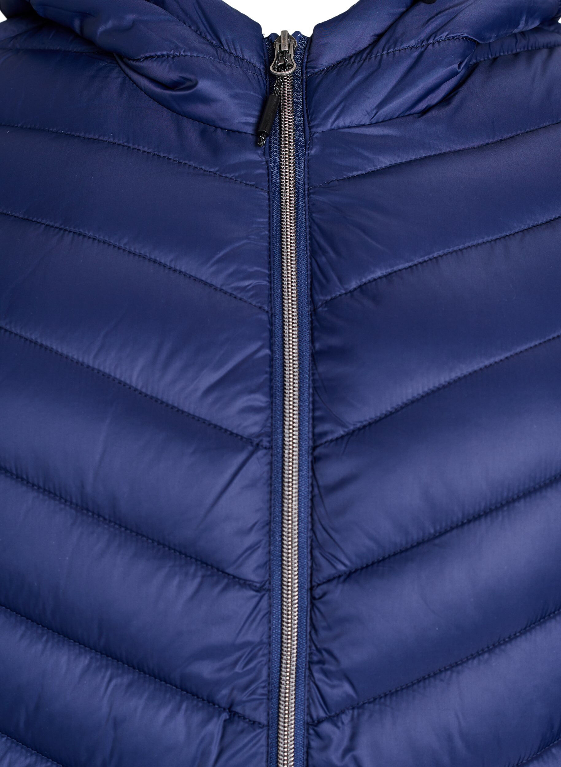 ZizziGewatteerd lichtgewicht jack met capuchon, Blauw, Packshot image number 2