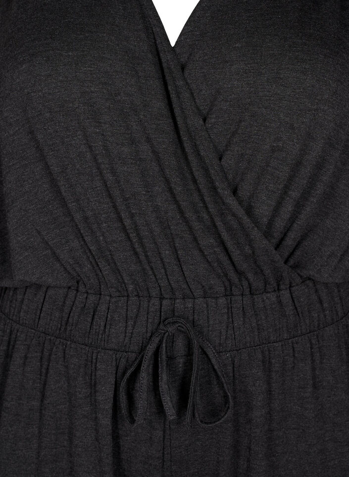 Jumpsuit met overslag en strikjes, Dark Grey Melange, Packshot image number 2