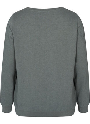 Gaaf sweatshirt met print, Balsam Green Mel, Packshot image number 1