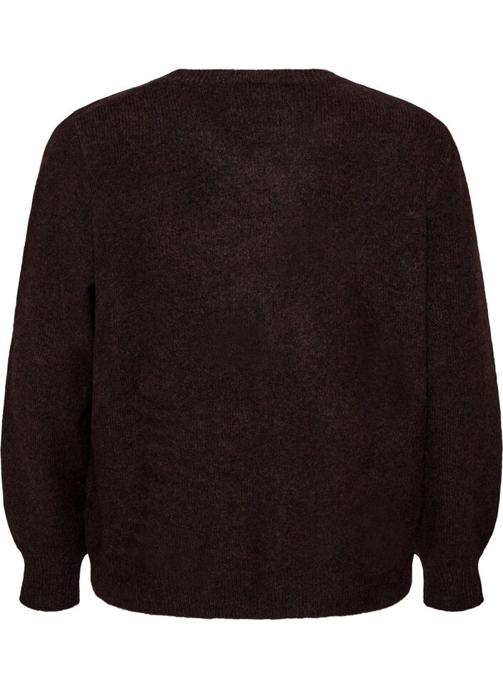 Cardigan met hartvormige knopen, Bruin, Packshot image number 1